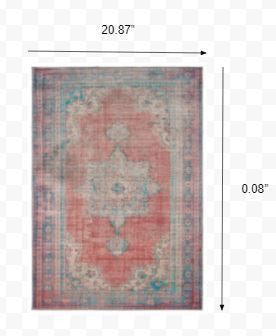 4' X 6' Red And Blue Oriental Area Rug