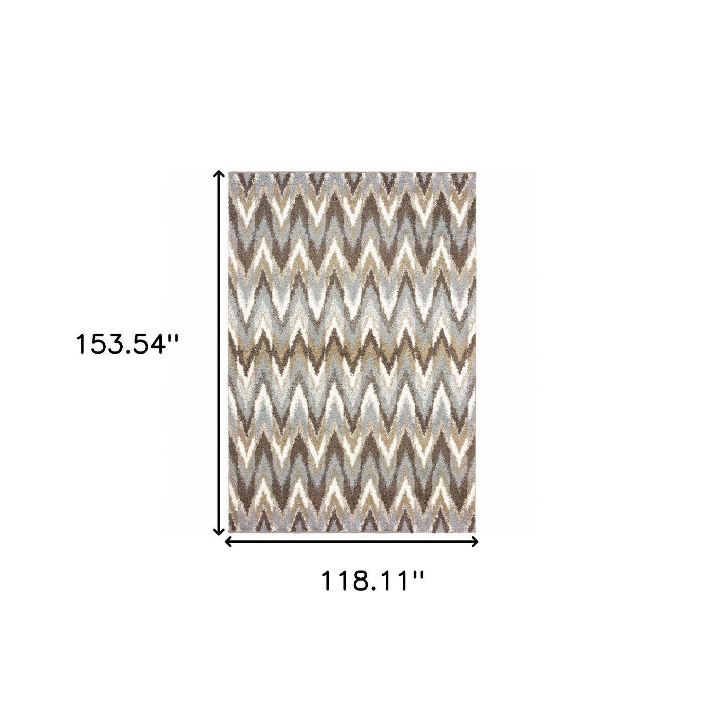 2' X 8' Gray And Taupe Ikat Pattern Runner Rug