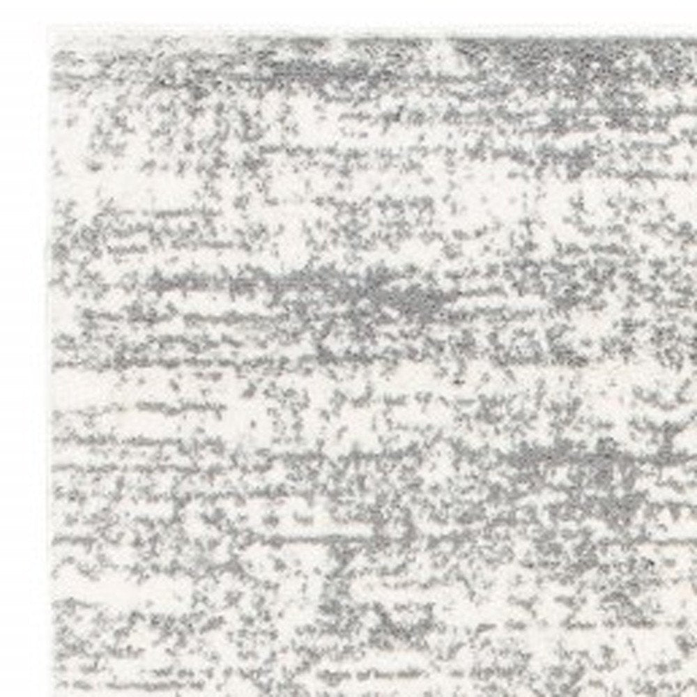 7' X 10' Ivory And Gray Abstract Strokes Area Rug