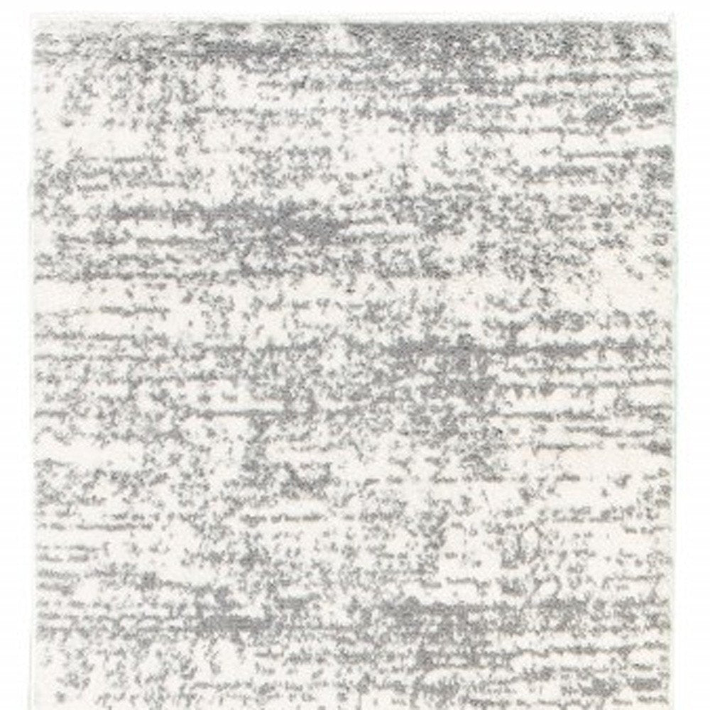 7' X 10' Ivory And Gray Abstract Strokes Area Rug