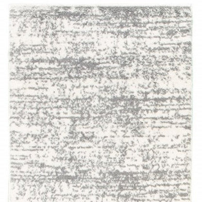 7' X 10' Ivory And Gray Abstract Strokes Area Rug