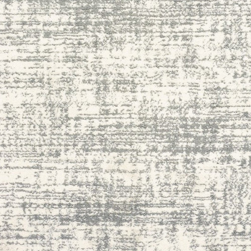 7' X 10' Ivory And Gray Abstract Strokes Area Rug