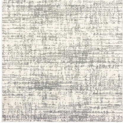 2' X 8' Ivory And Gray Abstract Strokes Runner Rug
