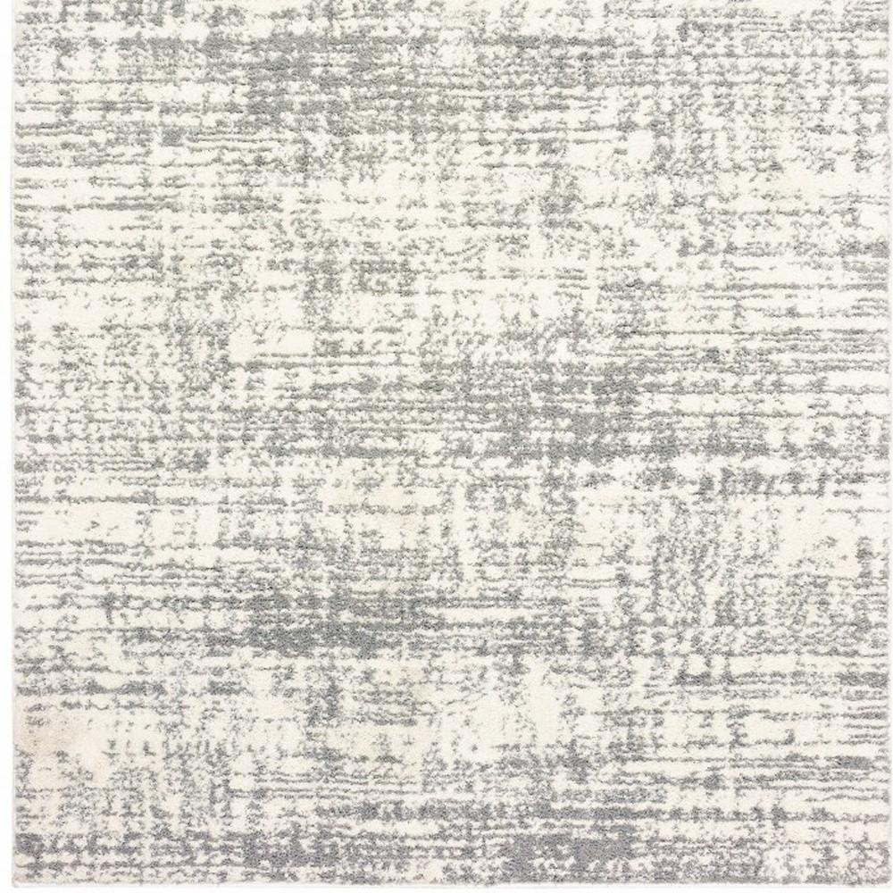 7' X 10' Ivory And Gray Abstract Strokes Area Rug