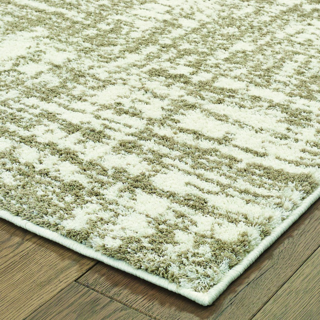 4' X 6' Ivory And Gray Abstract Strokes Area Rug