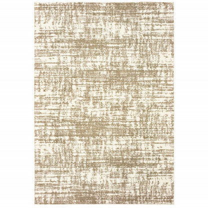 5' X 8' Ivory And Gray Abstract Strokes Area Rug