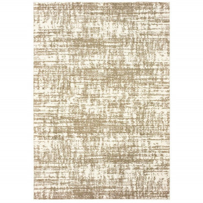 5' X 8' Ivory And Gray Abstract Strokes Area Rug