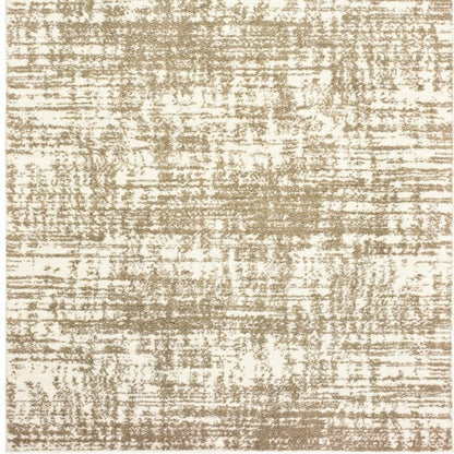 5' X 8' Ivory And Gray Abstract Strokes Area Rug