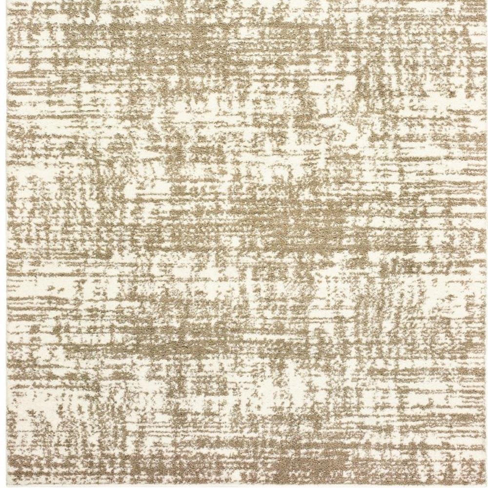 4' X 6' Ivory And Gray Abstract Strokes Area Rug