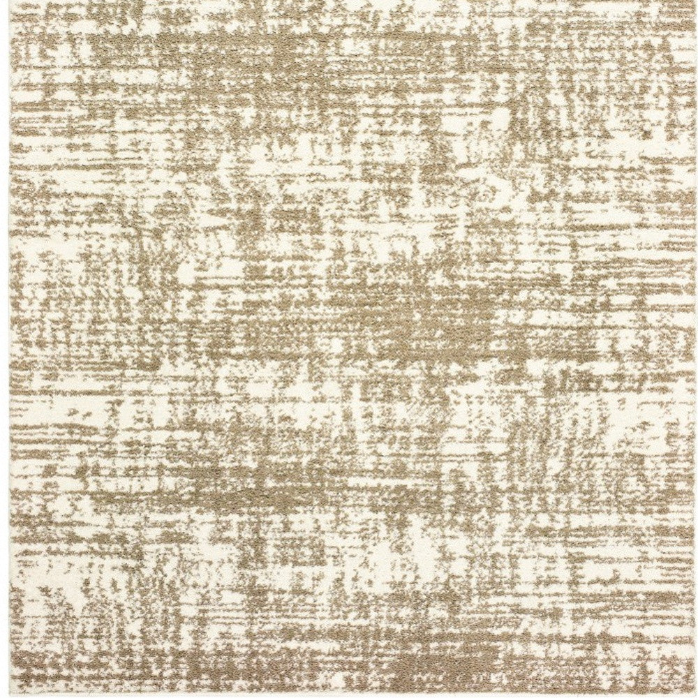 4' X 6' Ivory And Gray Abstract Strokes Area Rug