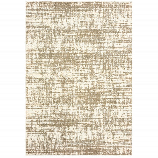 4' X 6' Ivory And Gray Abstract Strokes Area Rug