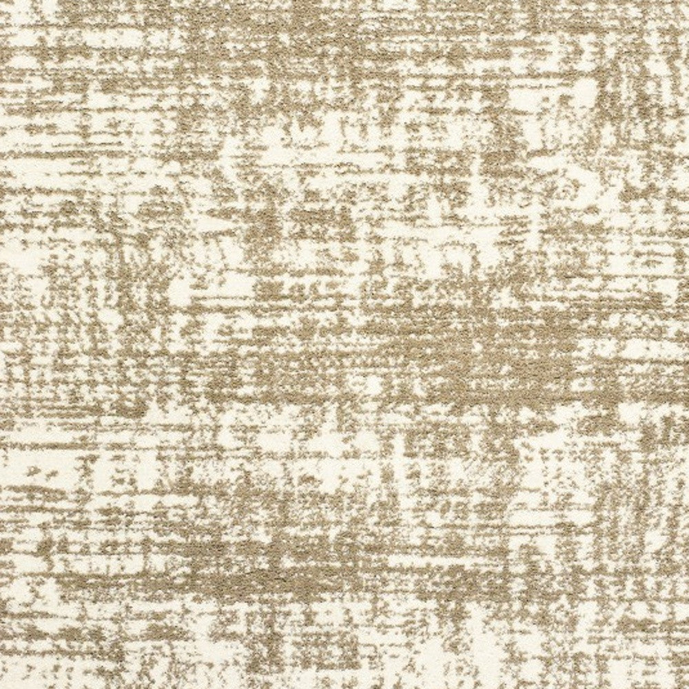 8' X 11' Ivory And Gray Abstract Strokes Area Rug