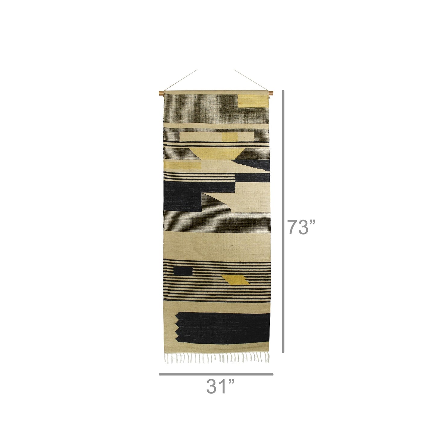 Black And Beige Angular Patterns Wall Hanging