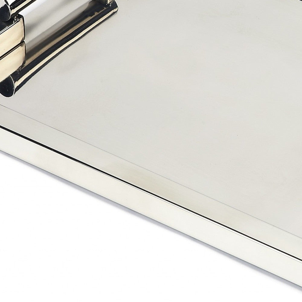 18" Silver Stainless Steel Serving Tray