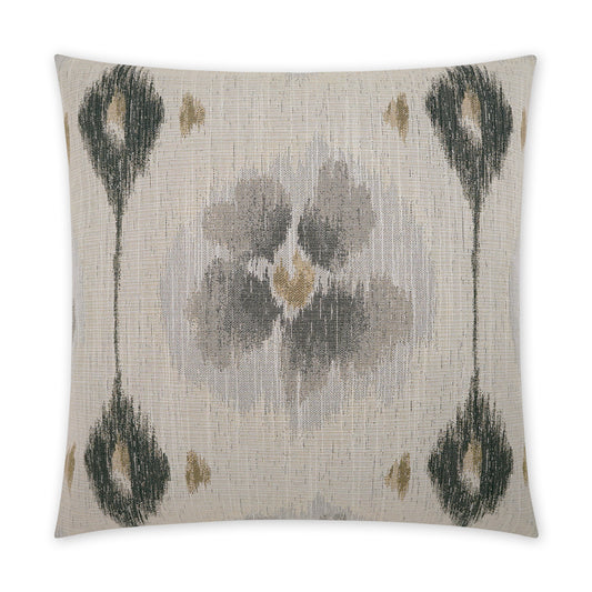D.V. KAP HOME   24" x 24" Tamarix Pillow - Charcoal Floral, Global    - 3889-C-2424