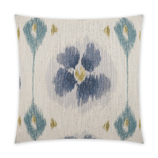 D.V. KAP HOME   24" x 24" Tamarix Pillow - Indigo Floral, Global    - 3889-I-2424