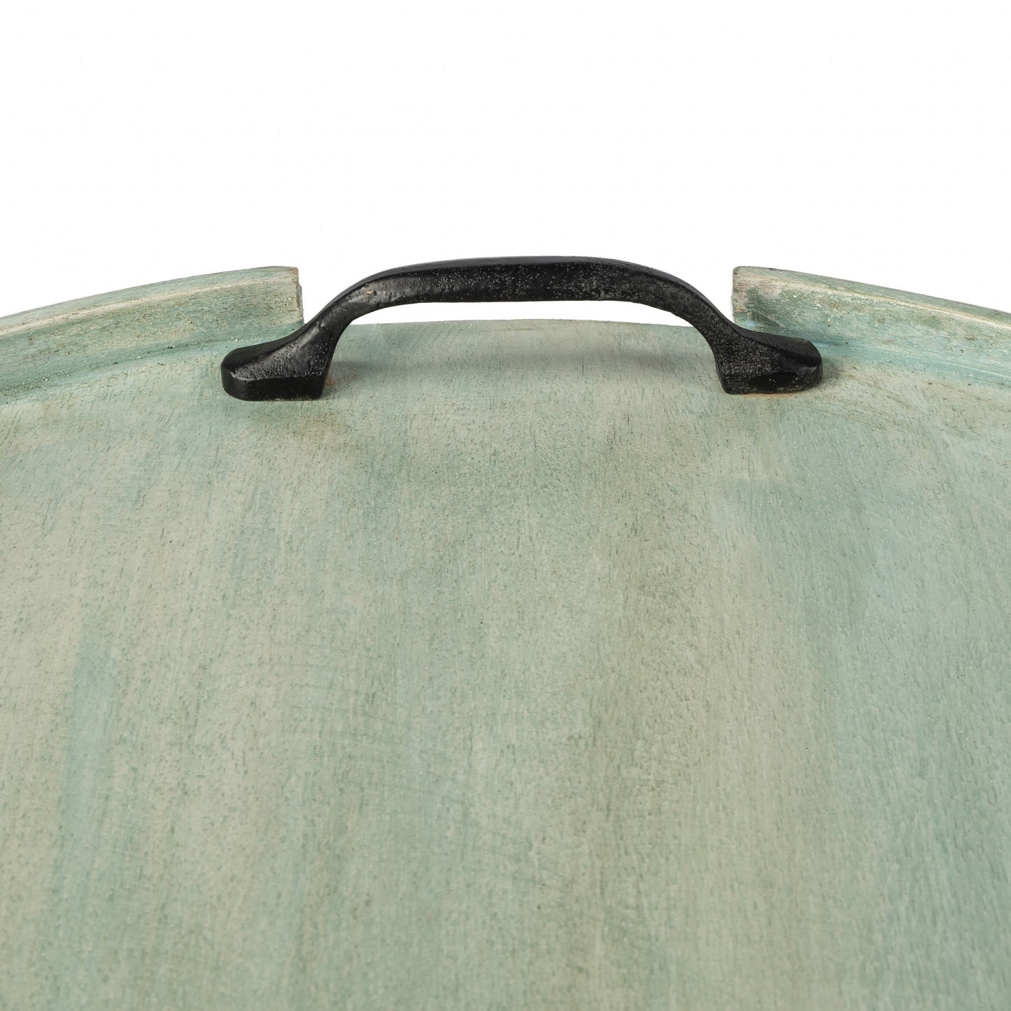 27" Green Mango Oval Serving Tray With Handles