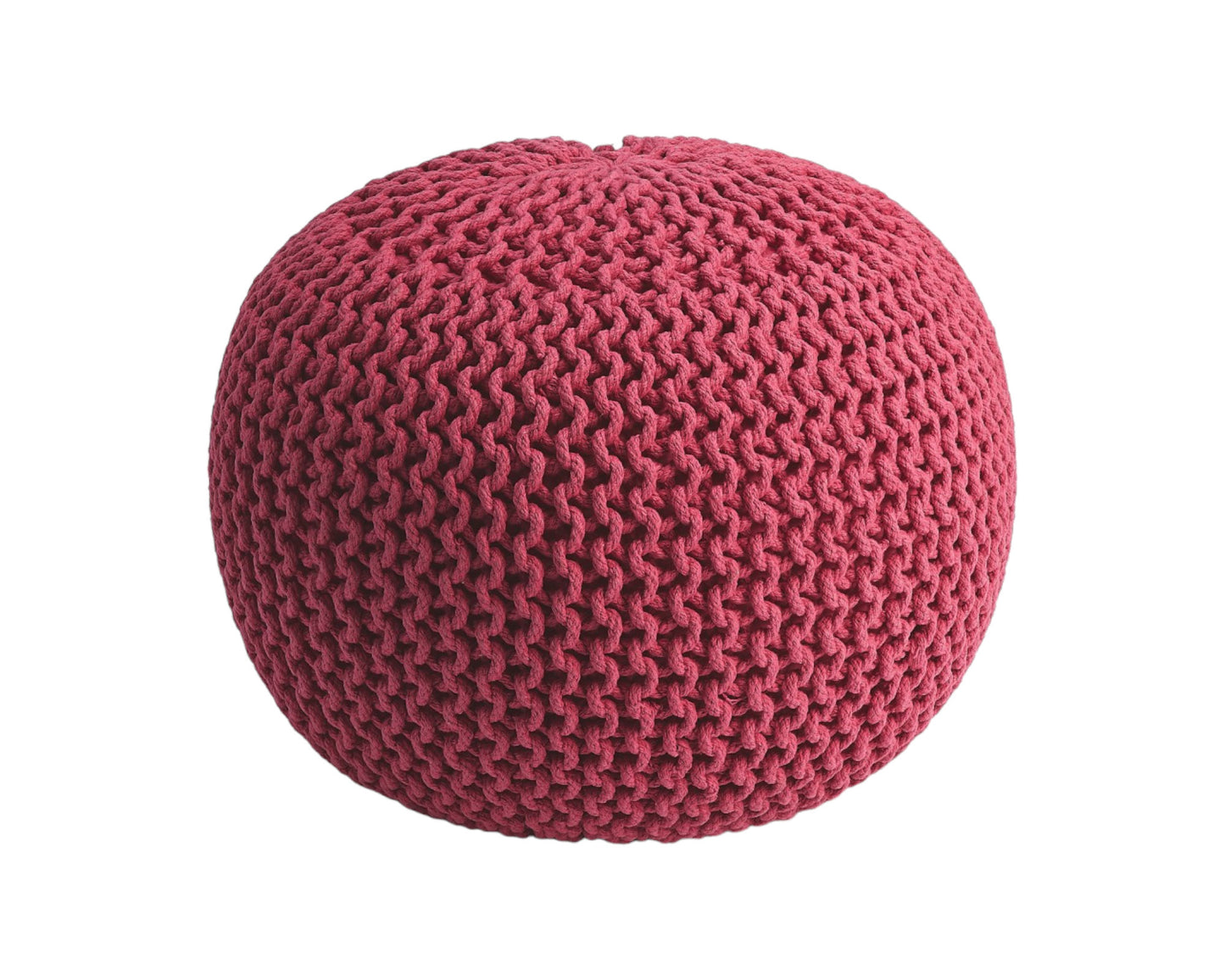 19" Pink Round Pouf Ottoman