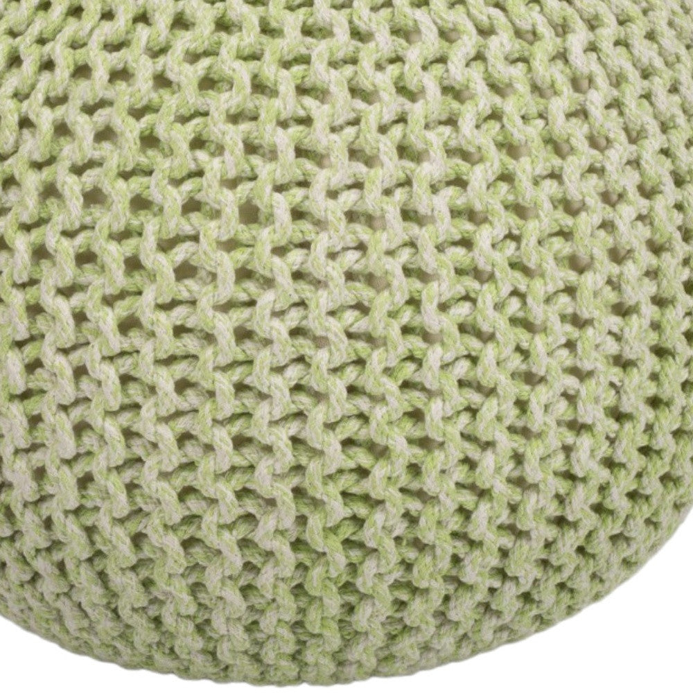 19" Green Round Pouf Ottoman