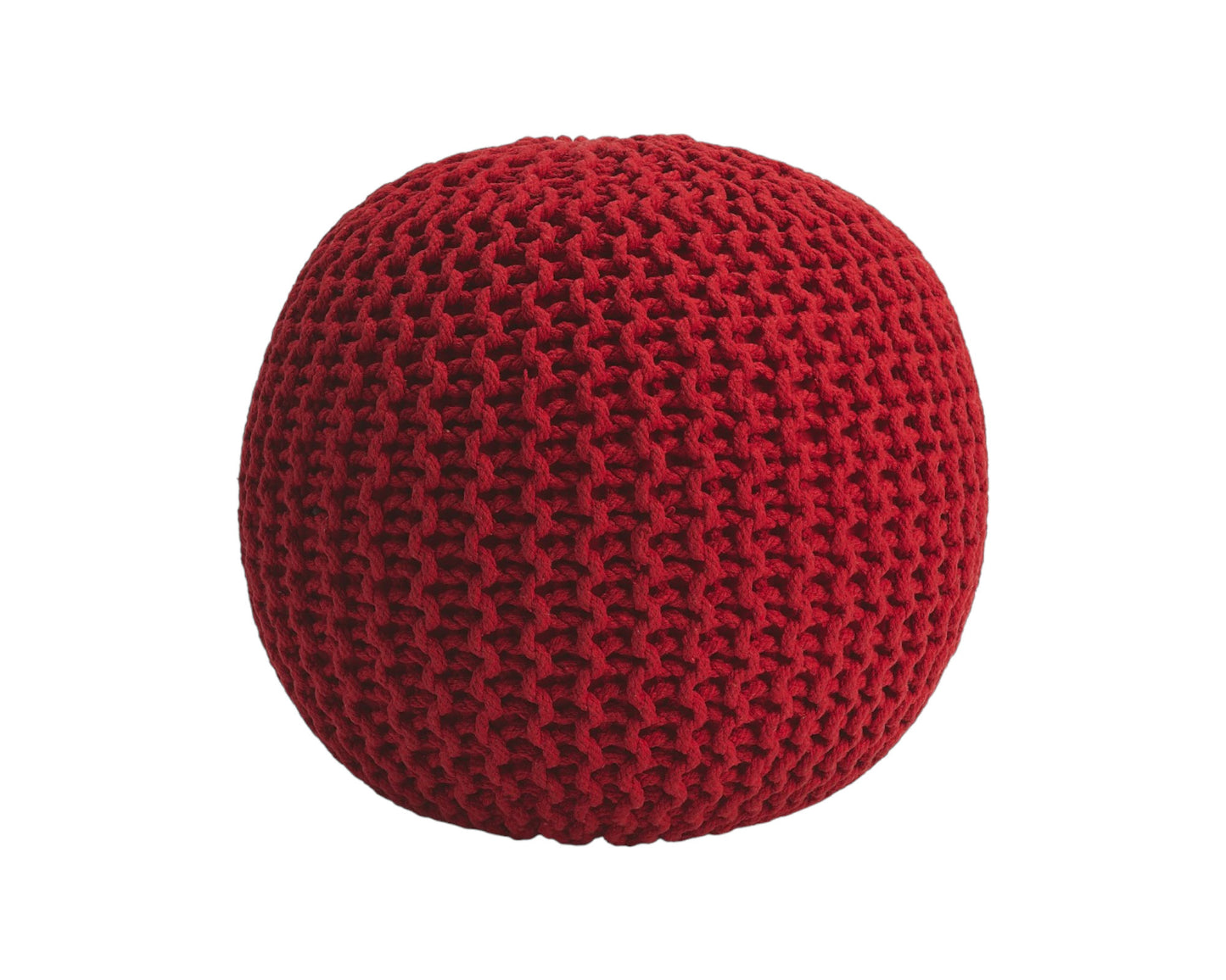 19" Red Round Pouf Ottoman