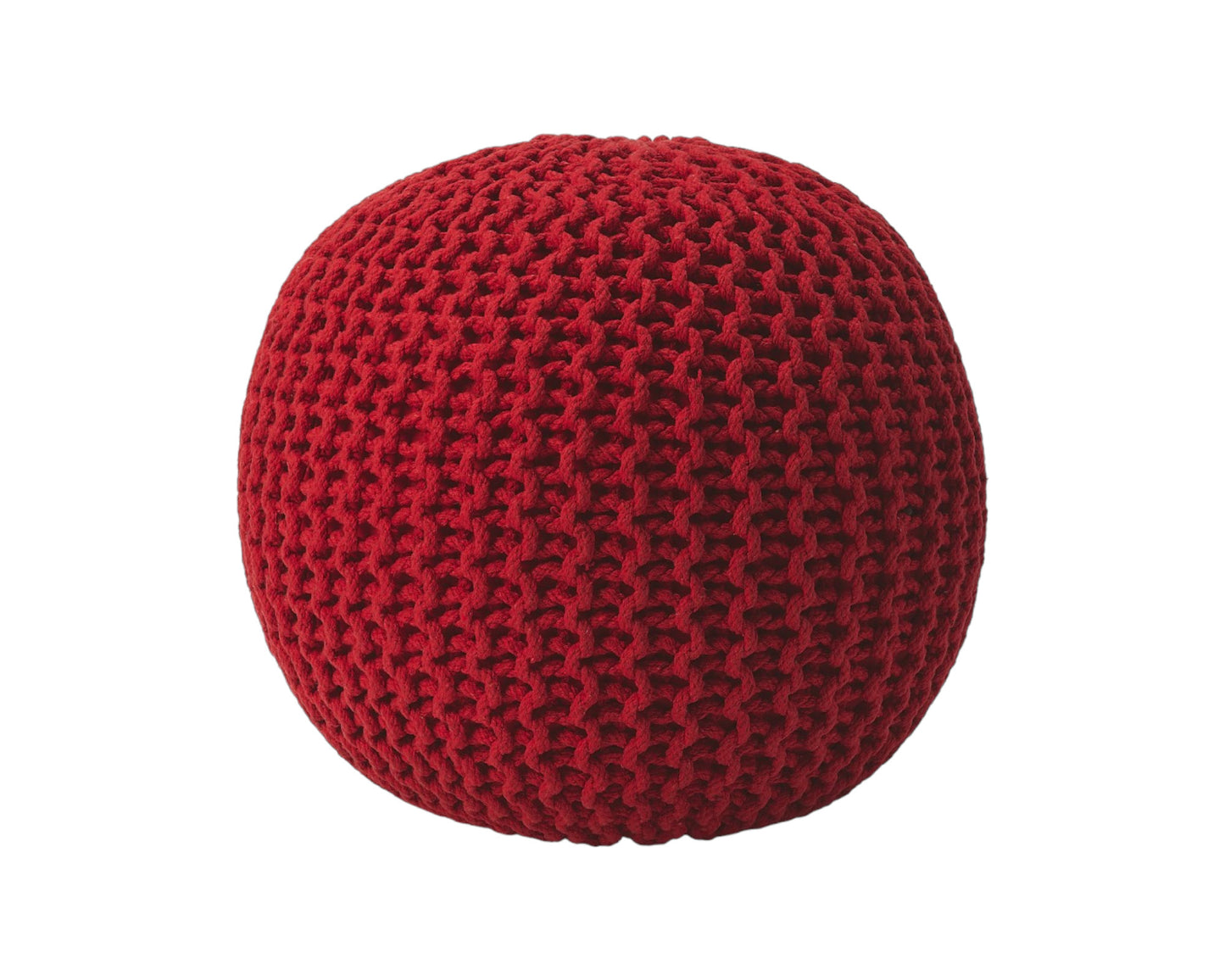 19" Red Round Pouf Ottoman