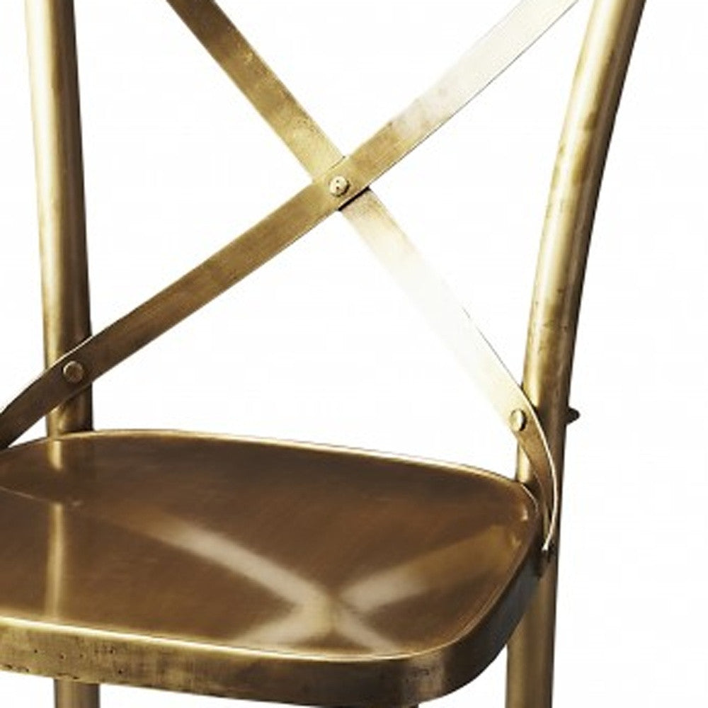 24" Gold Iron Bar Chair