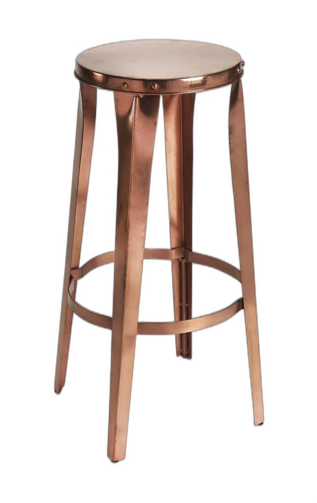 30" Copper Iron Backless Bar Height Bar Chair