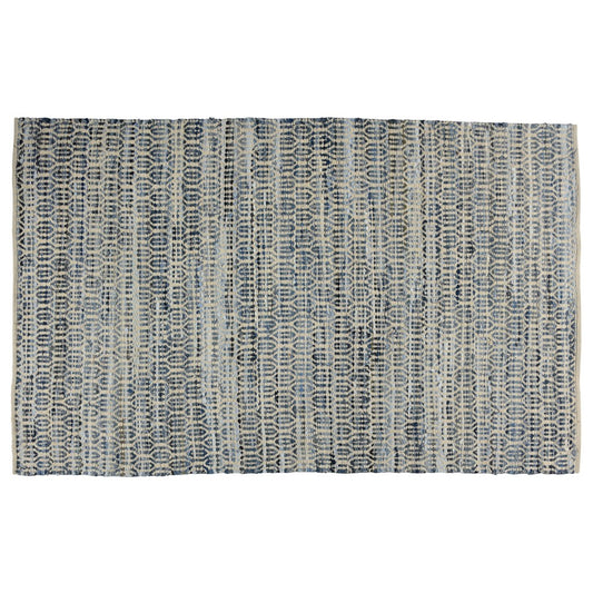 5' X 8' Blue and Gray Area Rug