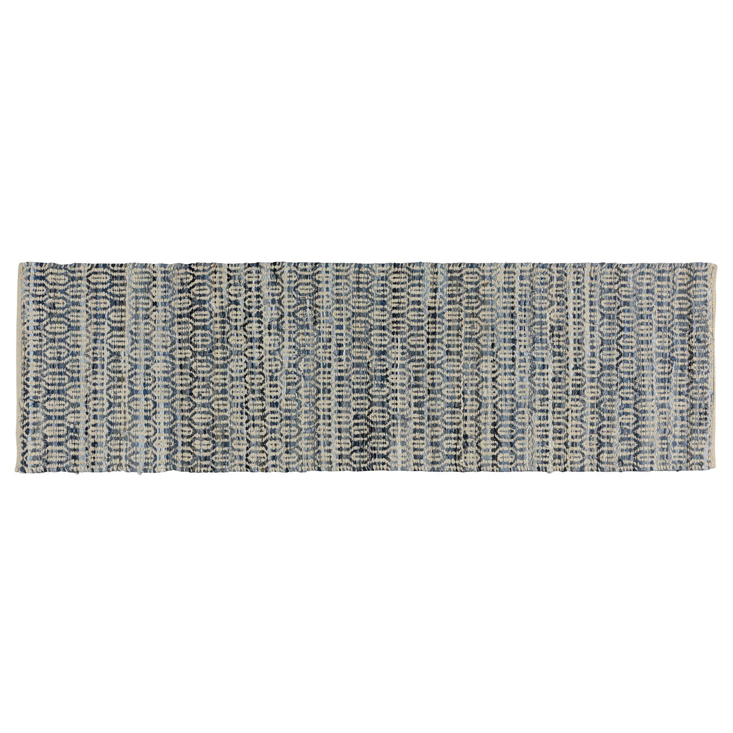 8' Blue and Gray Runner Rug