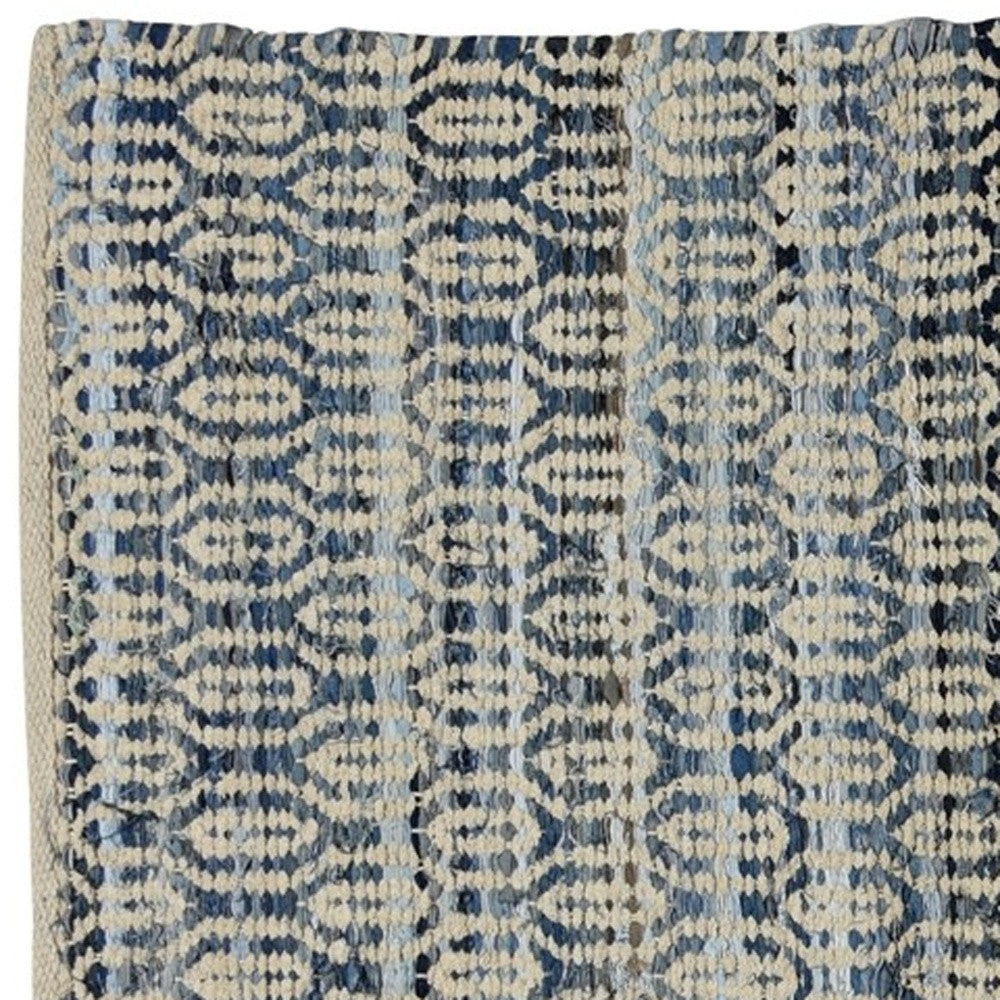 8' Blue and Gray Runner Rug