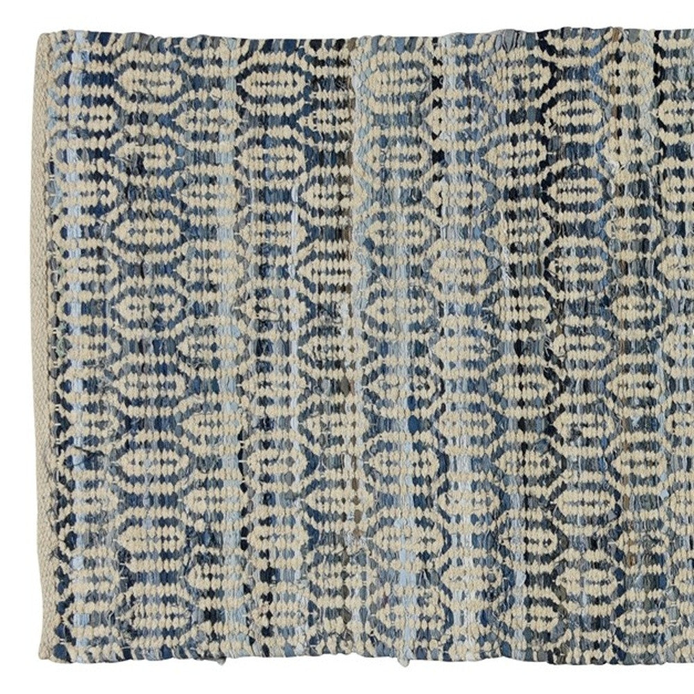 8' Blue and Gray Runner Rug