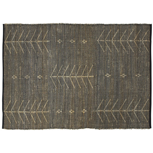 2' X 3' Black Distressed Tribal Scatter Rug