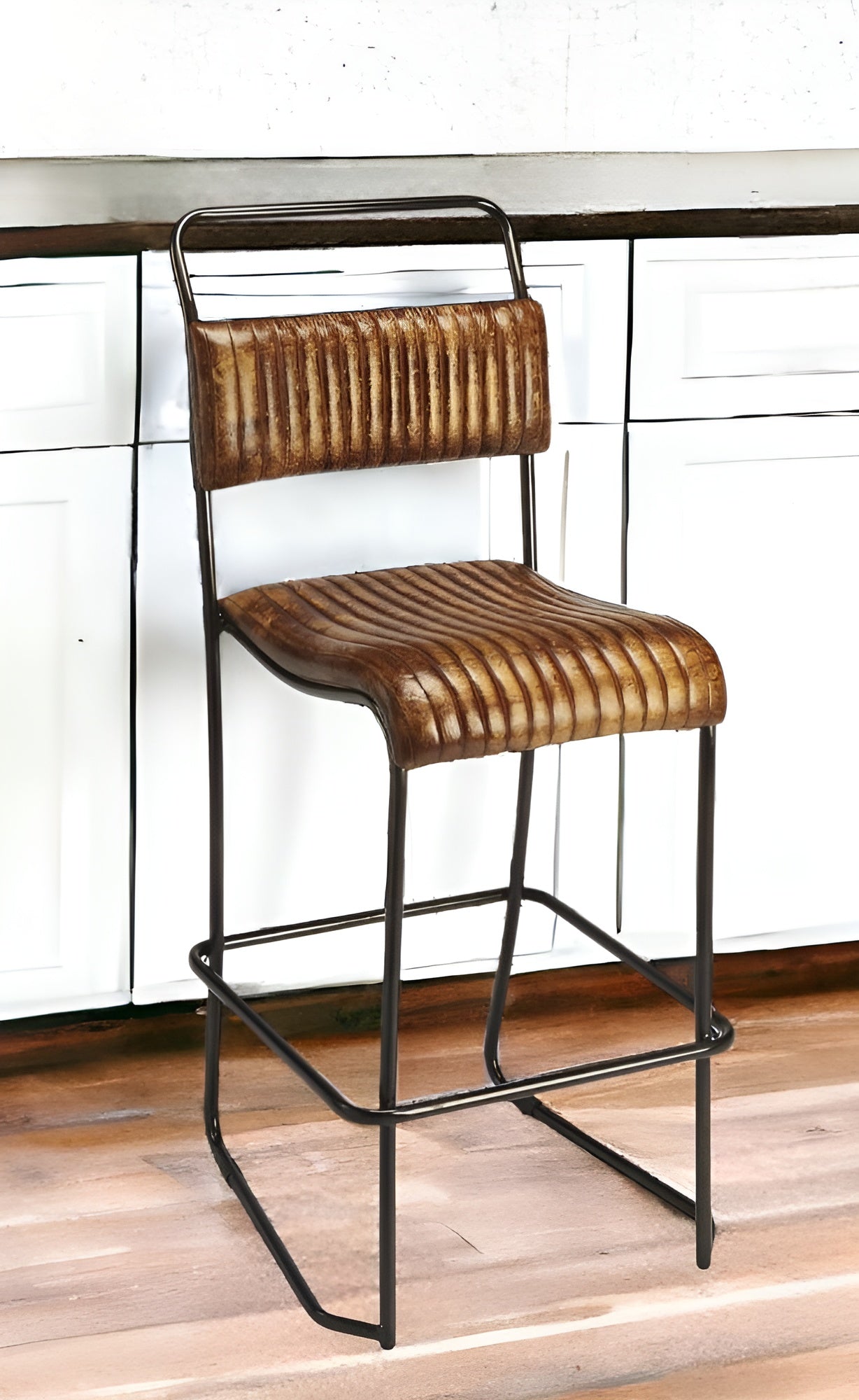 Brown And Black Iron Bar Chair