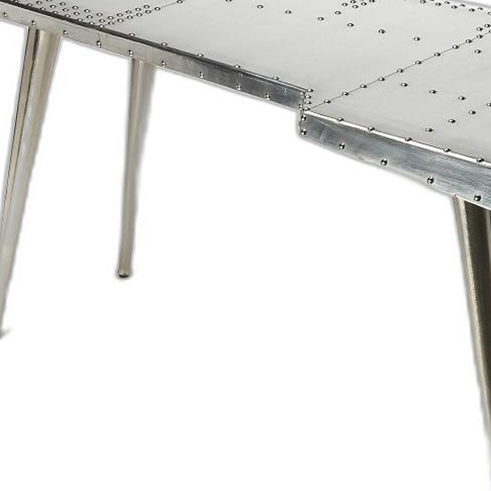 68" Silver Metal Writing Desk