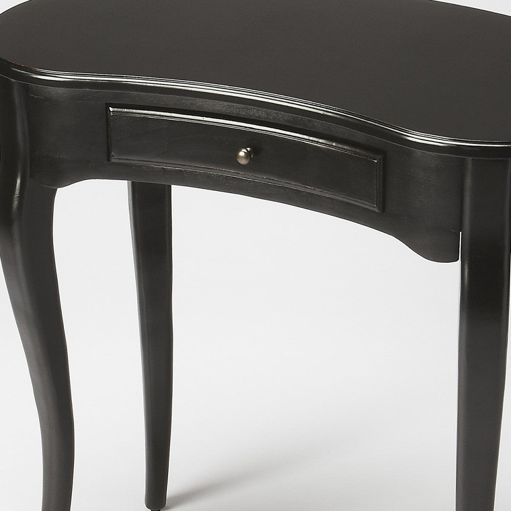 32" Black Solid Manufactured Wood Kidney Writing Desk