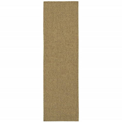 8' Tan Indoor Outdoor Runner Rug