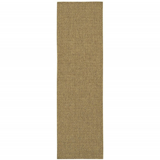 8' Tan Indoor Outdoor Runner Rug