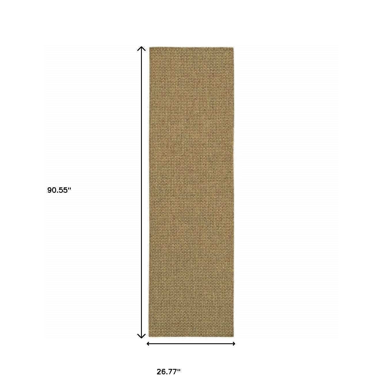 2' X 8' Tan Indoor Outdoor Area Rug