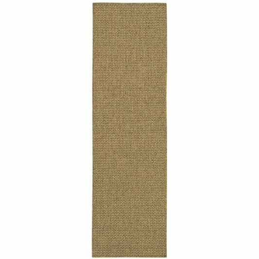 8' Tan Indoor Outdoor Runner Rug