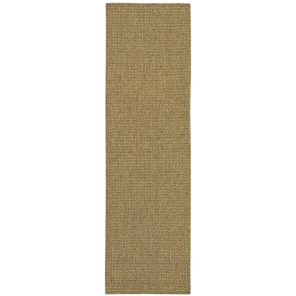 2' X 8' Tan Indoor Outdoor Area Rug