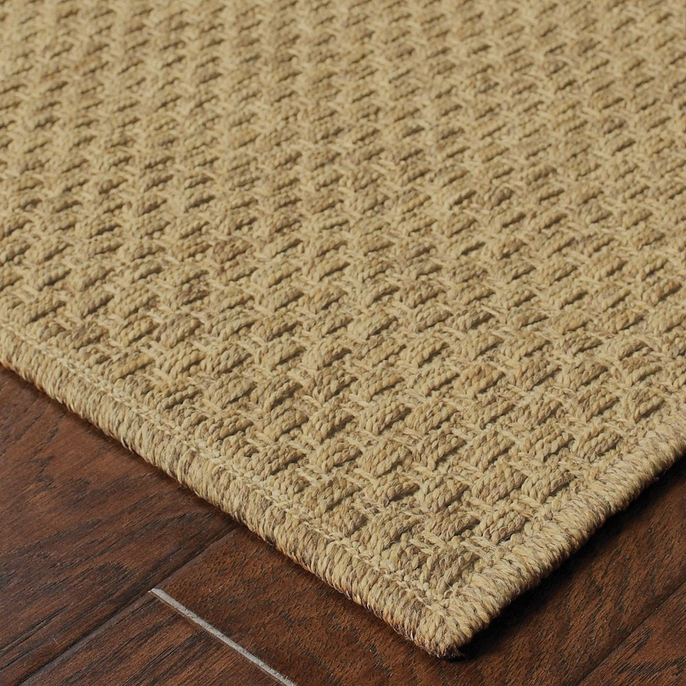 8' Tan Indoor Outdoor Runner Rug