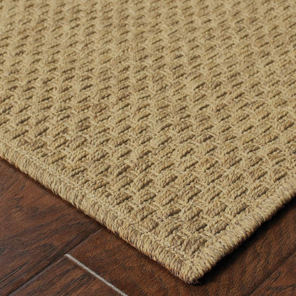 8' Tan Indoor Outdoor Runner Rug