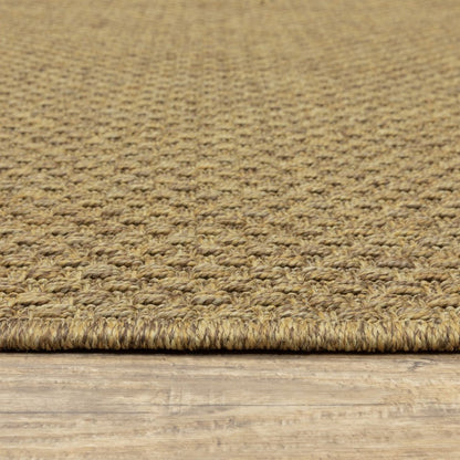 8' Tan Indoor Outdoor Runner Rug