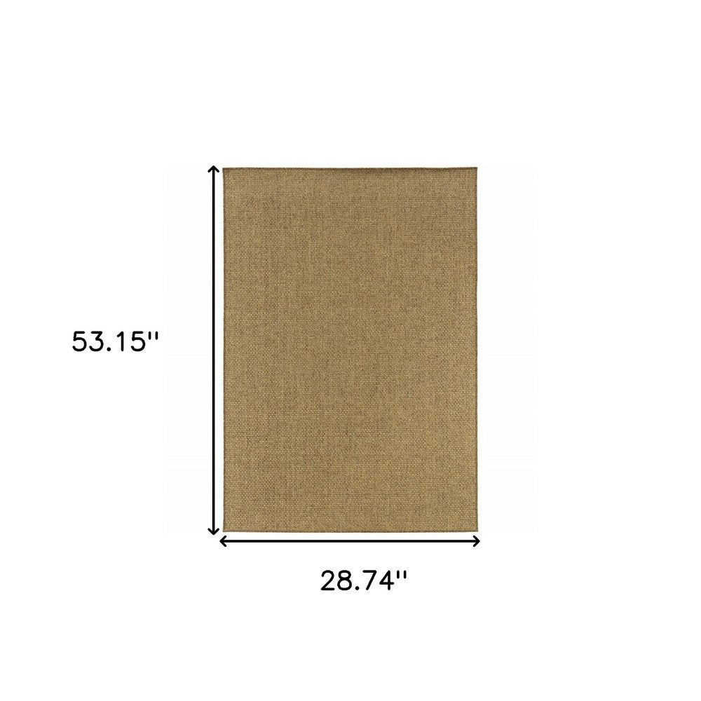 8' Tan Indoor Outdoor Runner Rug