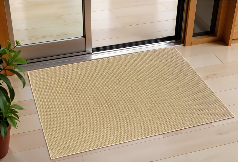 8' Tan Indoor Outdoor Runner Rug