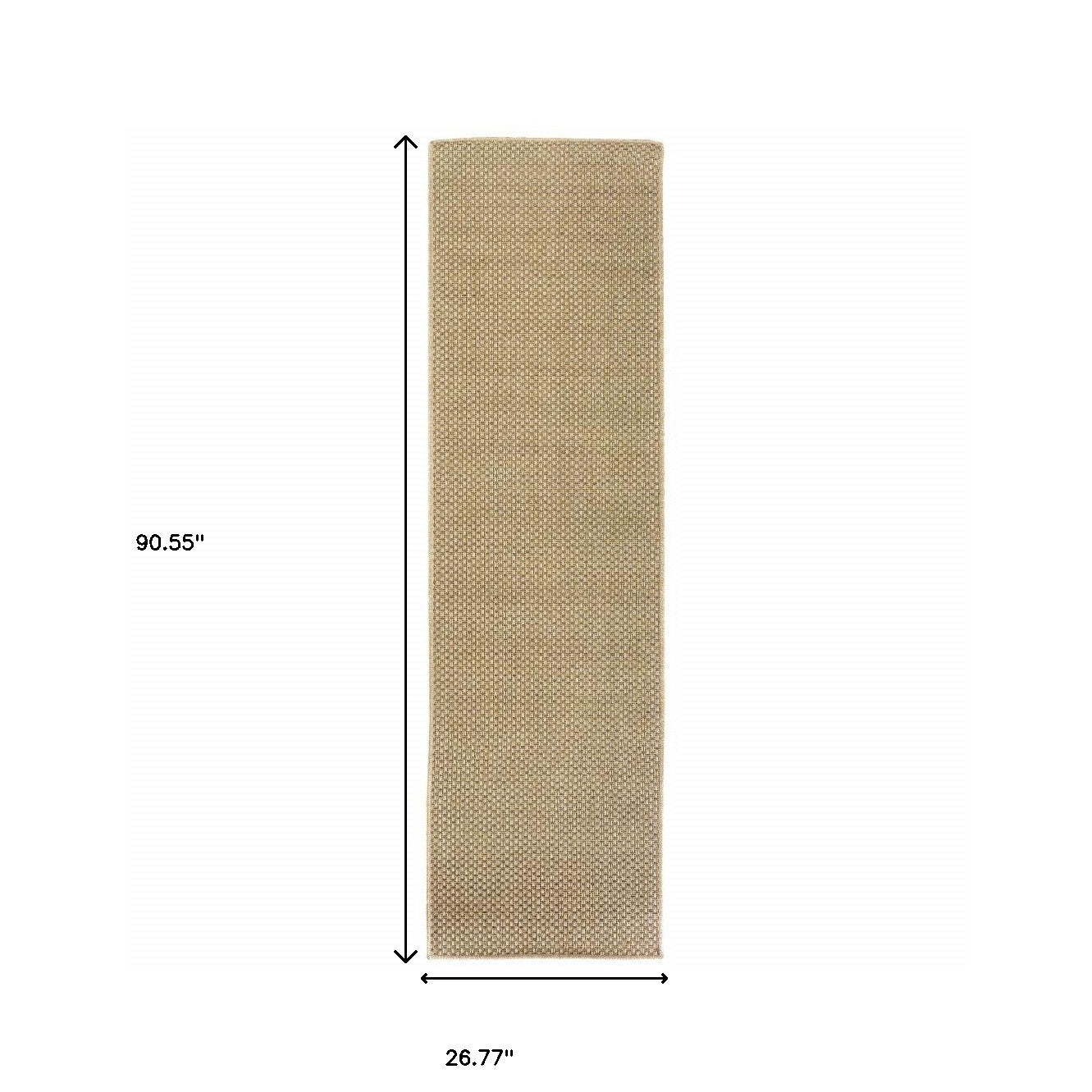 9' X 13' Beige Indoor Outdoor Area Rug