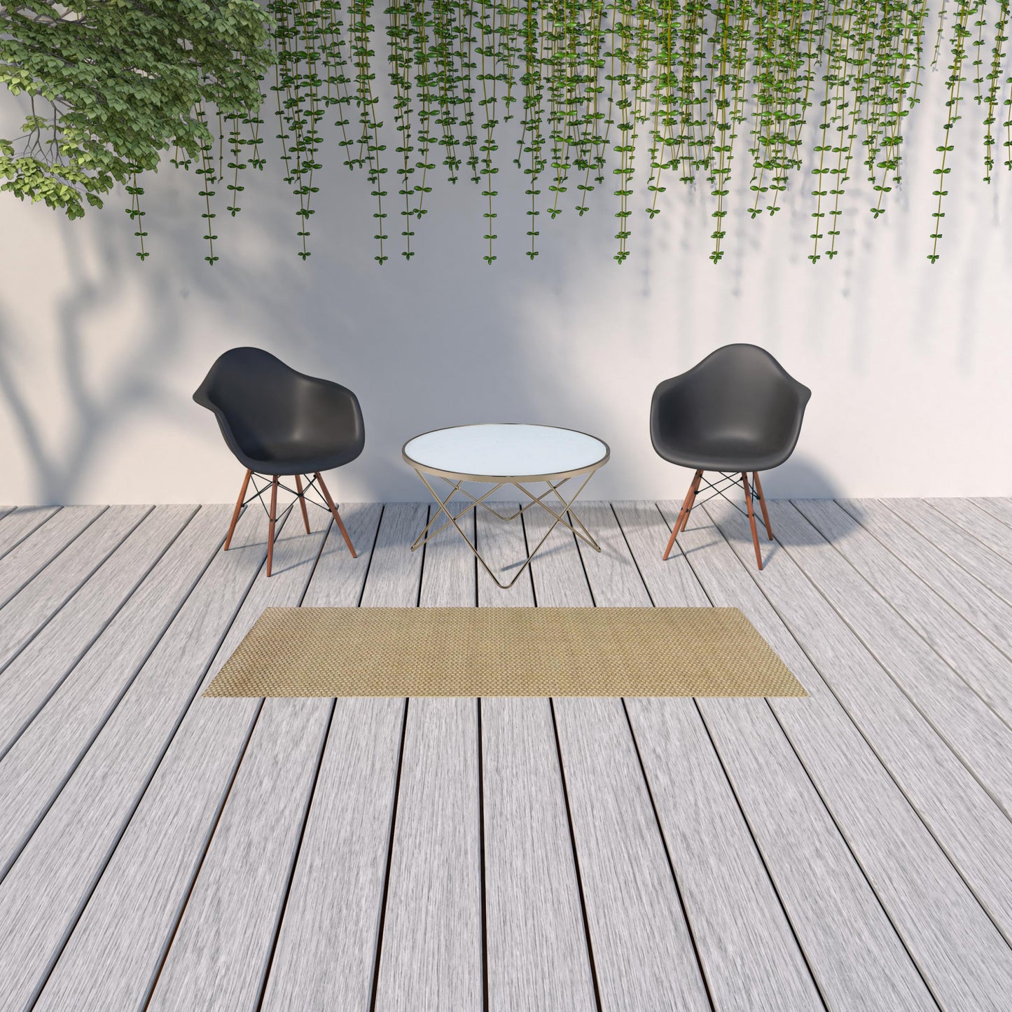 7' X 10' Beige Indoor Outdoor Area Rug