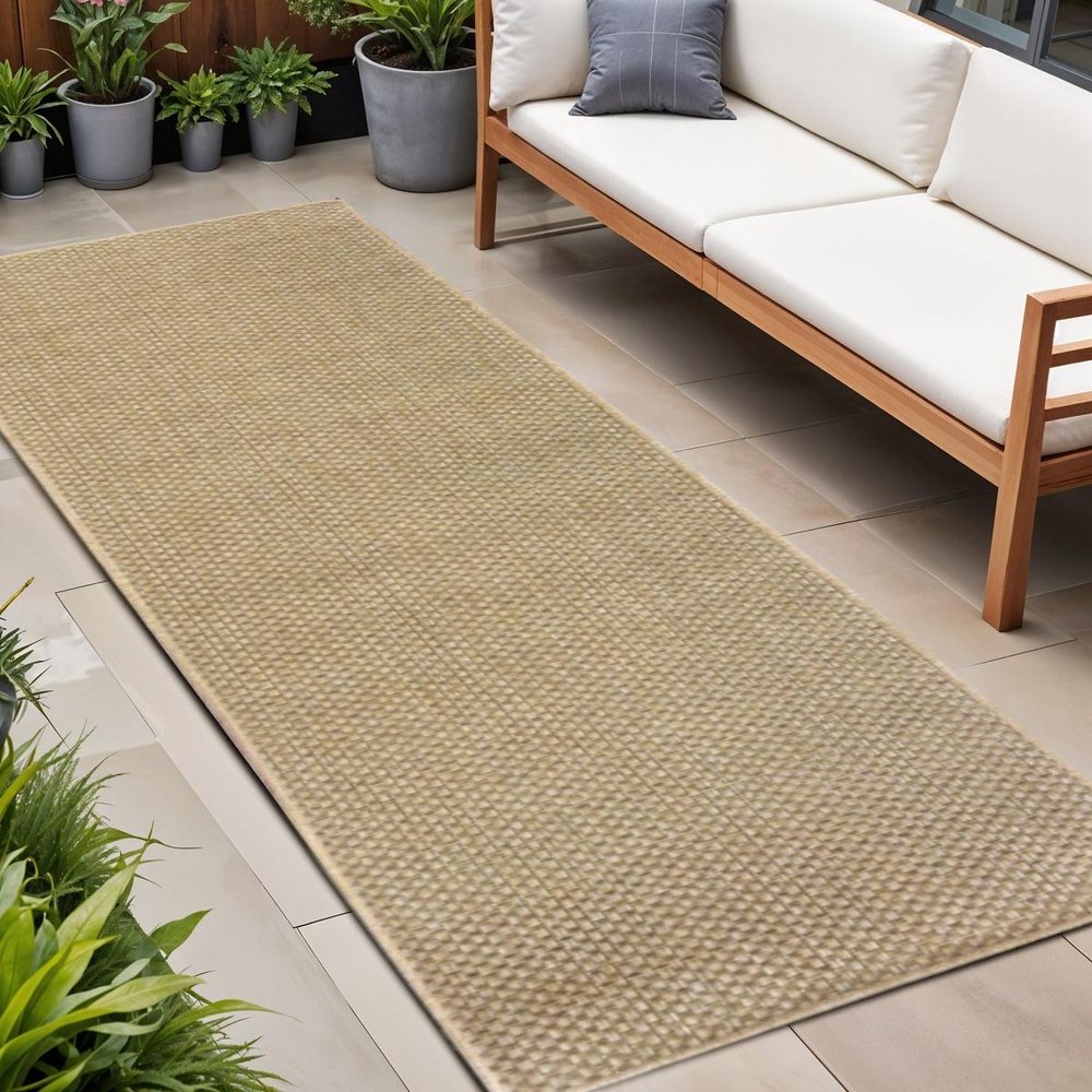 5' X 8' Beige Indoor Outdoor Area Rug
