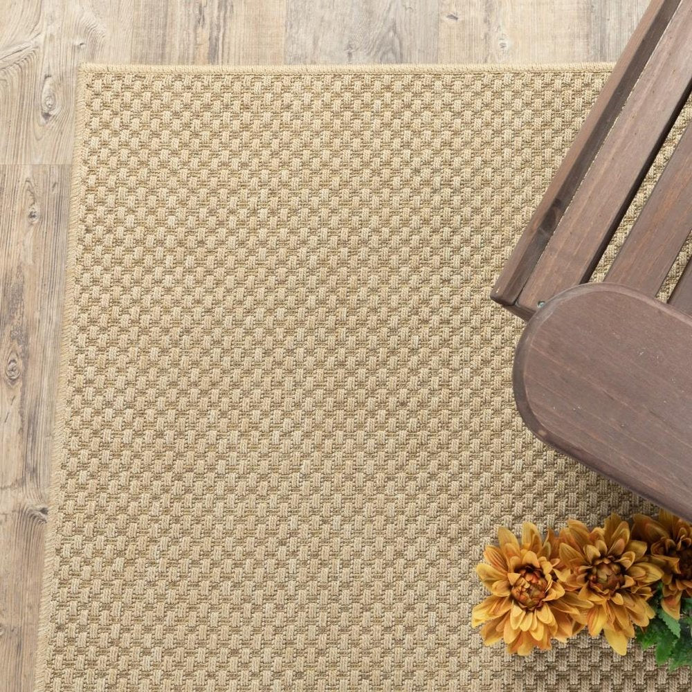 5' X 8' Beige Indoor Outdoor Area Rug