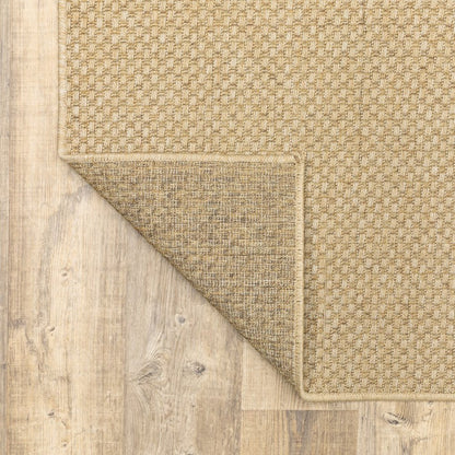 8' Beige Indoor Outdoor Runner Rug